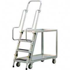 New Age Industrial - 69-1/2" High 800 Lb Capacity 3 Step Stock-Picking Ladder - USA Tool & Supply