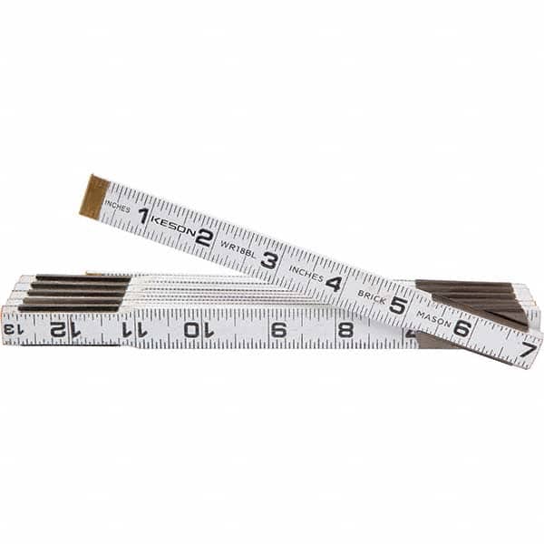 Keson - Folding Rules Overall Length (Feet): 6.00 Graduation (Inch): 1/16 - USA Tool & Supply