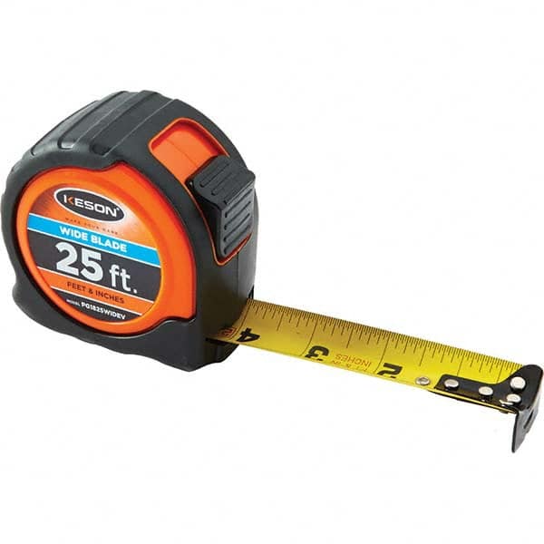 Keson - 25' x 1-3/16" Yellow Blade Tape Measure - USA Tool & Supply