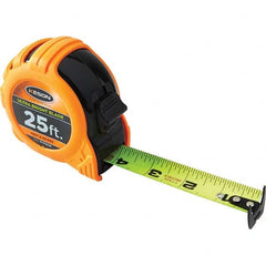 Keson - 25' x 1" Hi-Vis Yellow/White Blade Tape Measure - USA Tool & Supply