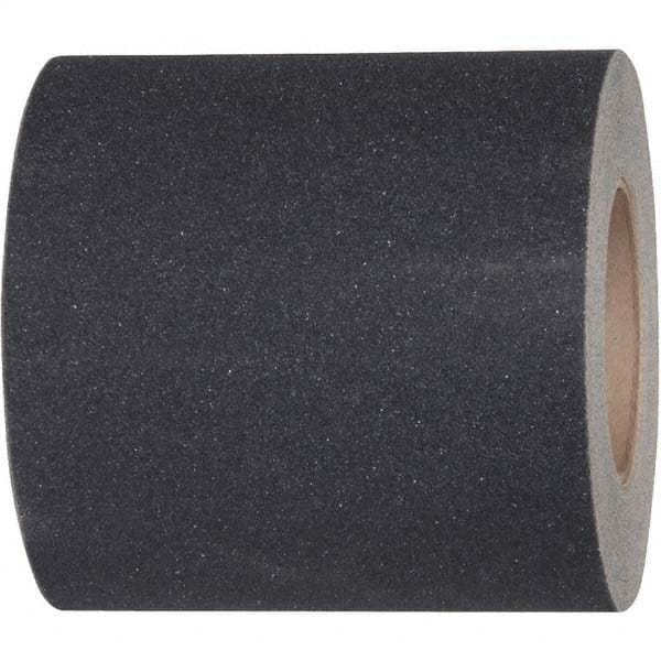 Floor & Aisle Marking Tape: 6″ Wide, 60' Long, 28 mil Thick, Vinyl Black, Anti-Slip Surface, Heavy-Duty