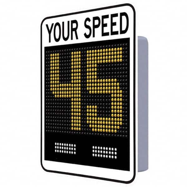 TAPCO - "Your Speed," 42" Wide x 30" High Aluminum Face/Polycarbonate Housing Speed Limit Sign - USA Tool & Supply