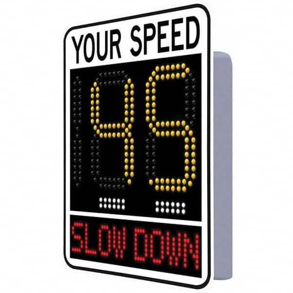 TAPCO - "Your Speed," 42" Wide x 30" High Aluminum Face/Polycarbonate Housing Speed Limit Sign - USA Tool & Supply