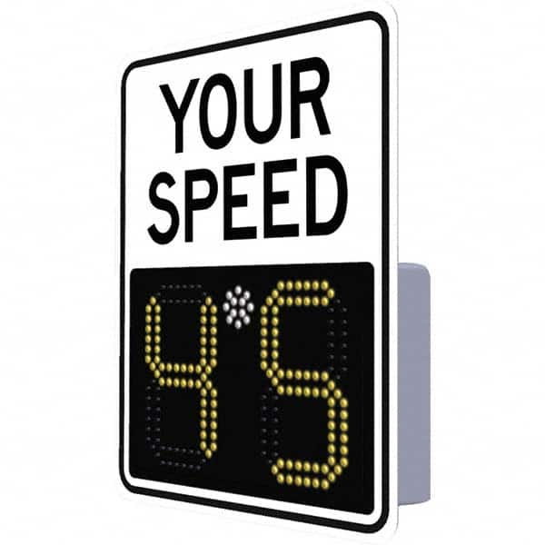 TAPCO - "Your Speed," 29" Wide x 23" High Aluminum Face/Polycarbonate Housing Speed Limit Sign - USA Tool & Supply