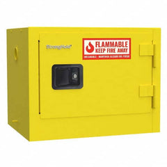 Strong Hold - Safety Cabinets Hazardous Chemical Type: Flammable and Combustible Liquids Color: Yellow - USA Tool & Supply