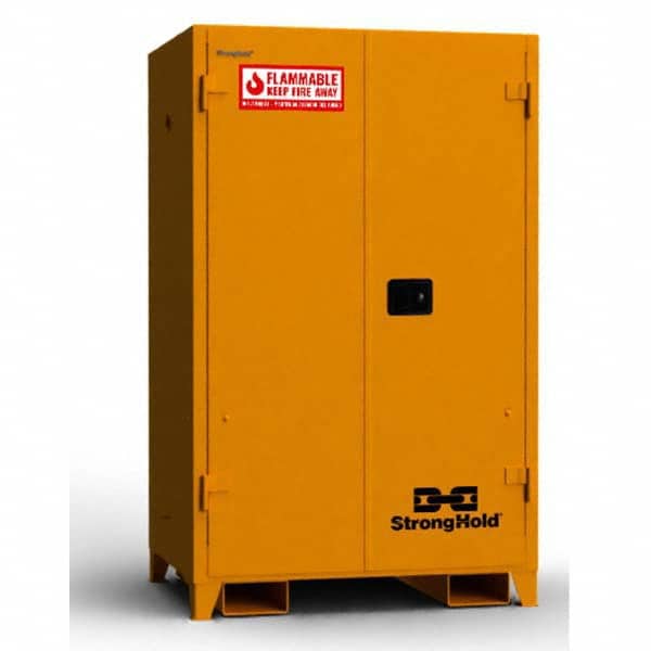 Strong Hold - Safety Cabinets Hazardous Chemical Type: Flammable and Combustible Liquids Color: Yellow - USA Tool & Supply