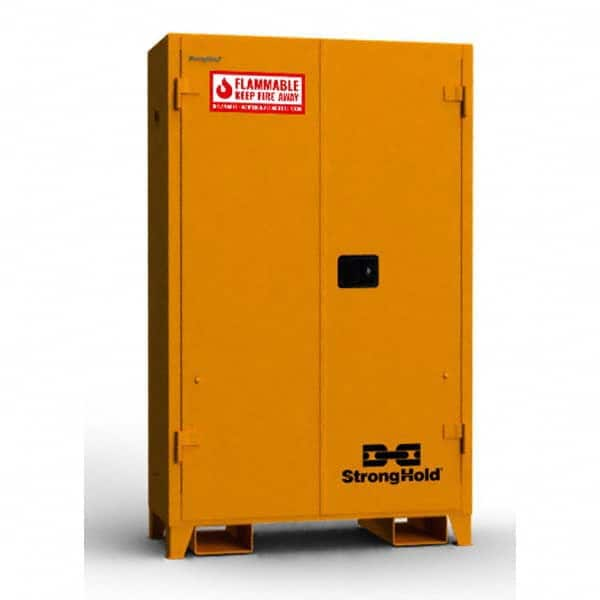 Strong Hold - Safety Cabinets Hazardous Chemical Type: Flammable and Combustible Liquids Color: Yellow - USA Tool & Supply