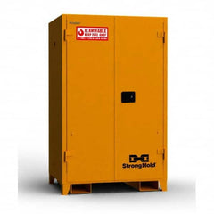 Strong Hold - Safety Cabinets Hazardous Chemical Type: Flammable and Combustible Liquids Color: Yellow - USA Tool & Supply