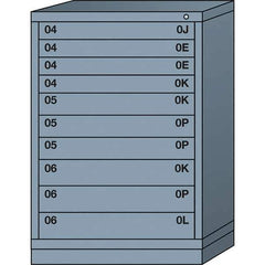 Lyon - 10 Drawer, Standard Counter - Single Drawer Access Cabinet - Steel, 30" Wide x 28-1/4" Deep x 44-1/4" High, Dove Gray - USA Tool & Supply