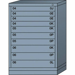 Lyon - 10 Drawer, Standard Counter - Multiple Drawer Access Cabinet - Steel, 30" Wide x 28-1/4" Deep x 44-1/4" High, Dove Gray - USA Tool & Supply