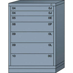 Lyon - 7 Drawer, Standard Counter - Single Drawer Access Cabinet - Steel, 30" Wide x 28-1/4" Deep x 44-1/4" High, Dove Gray - USA Tool & Supply