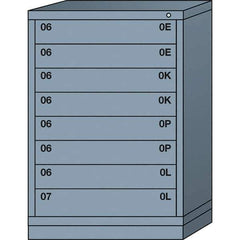 Lyon - 8 Drawer, Standard Counter - Single Drawer Access Cabinet - Steel, 30" Wide x 28-1/4" Deep x 44-1/4" High, Dove Gray - USA Tool & Supply