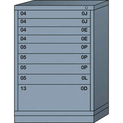 Lyon - 9 Drawer, Standard Counter - Multiple Drawer Access Cabinet - Steel, 30" Wide x 28-1/4" Deep x 44-1/4" High, Dove Gray - USA Tool & Supply