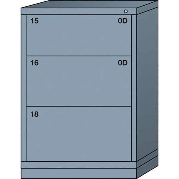 Lyon - 3 Drawer, Standard Counter - Multiple Drawer Access Cabinet - Steel, 30" Wide x 28-1/4" Deep x 44-1/4" High, Dove Gray - USA Tool & Supply