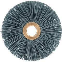 3″ Small Diameter Nylox Wheel Brush, .022/120SC Crimped Fill, 1/2″ Arbor Hole - USA Tool & Supply