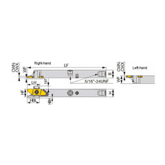 Indexable Cutoff Toolholder: 0.4134″ Max Depth of Cut, 0.7874″ Max Workpiece Dia, 0.0236″ Min Insert Width, Right Hand 0.5″ Shank Height, 0.5″ Shank Width, Uses 06, 12, 16 & 20 Inserts, Series JSXX