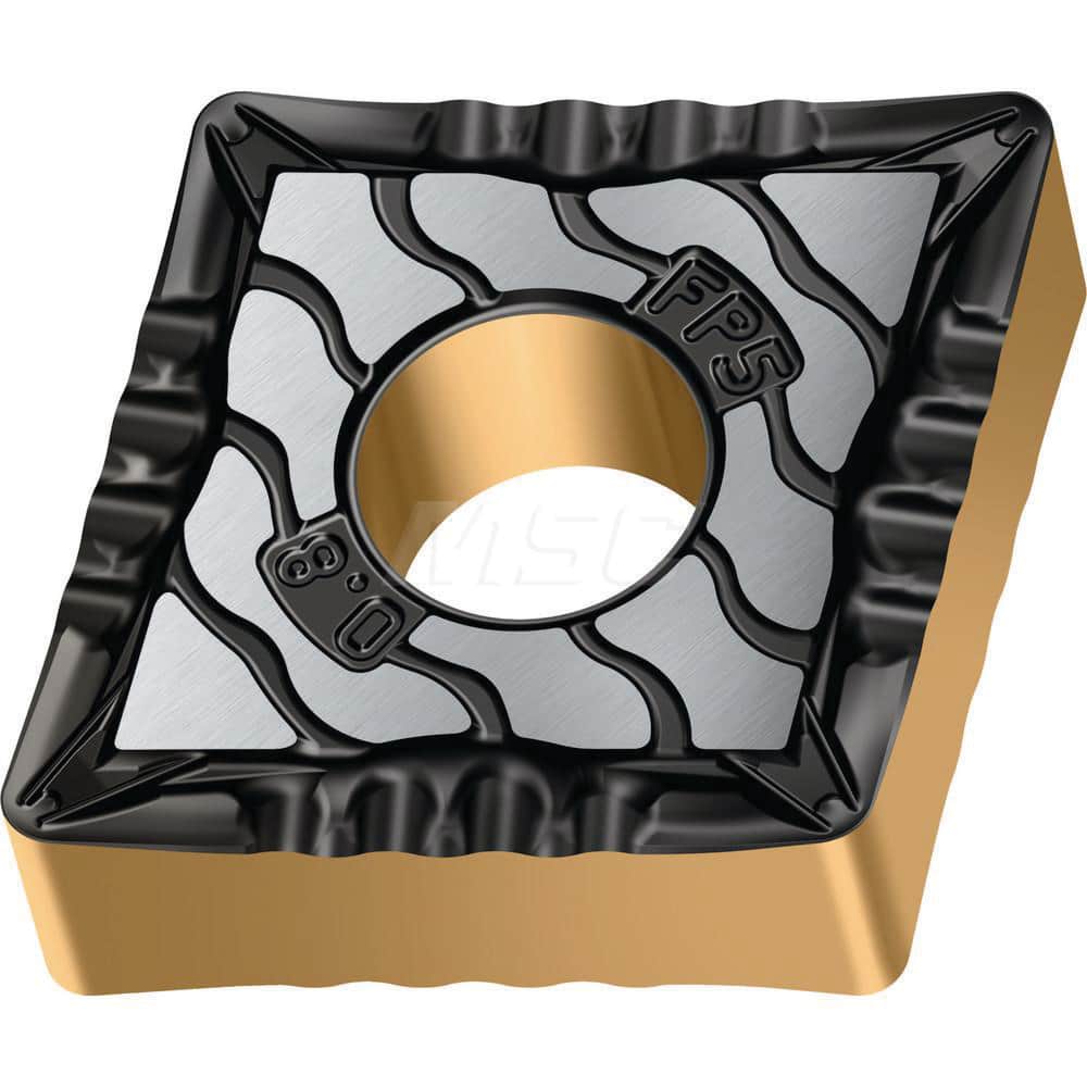Turning Insert:  CNMG321-FP5 WPP10G,  Solid Carbide TiCN, Al2O3 & TiN Finish,  Neutral,  0.3810″ Long,  3/8″ Inscribed Circle,  0.0160″ Corner Radius,  80.0 &deg N/A Diamond,  Series  CNMG