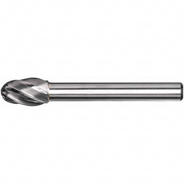 Precision Twist Drill - 3/8" Cut Diam, 1/4" Shank Diam, Carbide Aluma Cut Oval Burr - USA Tool & Supply