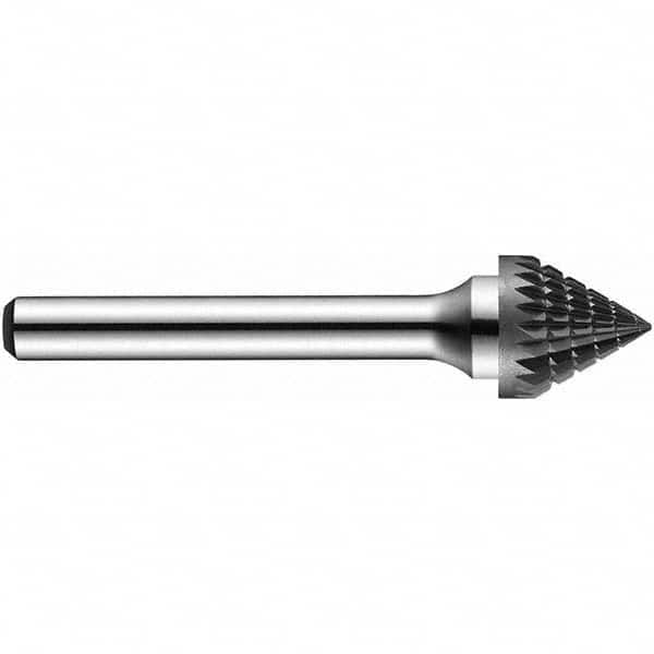 Precision Twist Drill - 1/8" Cut Diam, 1/8" Shank Diam, Carbide Double Cut 60° Angle Burr - USA Tool & Supply