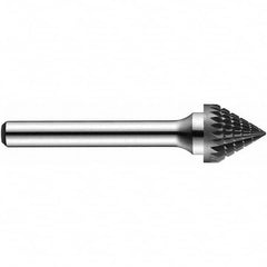 Precision Twist Drill - 1/4" Cut Diam, 1/4" Shank Diam, Carbide Double Cut Tree Burr with Radius - USA Tool & Supply