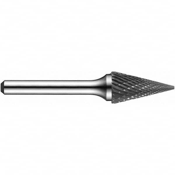 Precision Twist Drill - 1/2" Cut Diam, 1/4" Shank Diam, Carbide Double Cut Cone Burr - USA Tool & Supply