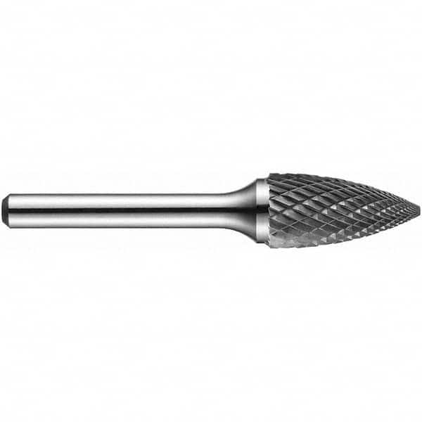 Precision Twist Drill - 1/2" Cut Diam, 1/4" Shank Diam, Carbide Double Cut Tree Burr - USA Tool & Supply
