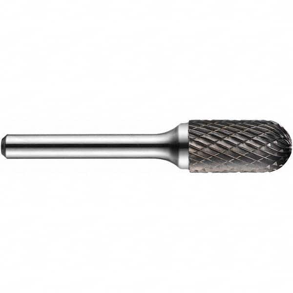 Precision Twist Drill - 1/8" Cut Diam, 1/8" Shank Diam, Carbide Double Cut Cylinder Ball End Burr - USA Tool & Supply