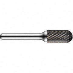 Precision Twist Drill - 1/4" Cut Diam, 1/4" Shank Diam, Carbide Double Cut Cylinder Ball End Burr - USA Tool & Supply