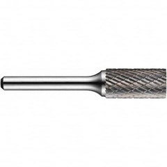 Precision Twist Drill - 1/2" Cut Diam, 1/4" Shank Diam, Carbide Double Cut Cylinder Burr - USA Tool & Supply