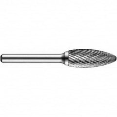 Precision Twist Drill - 5/16" Cut Diam, 1/4" Shank Diam, Carbide Double Cut Flame Burr - USA Tool & Supply