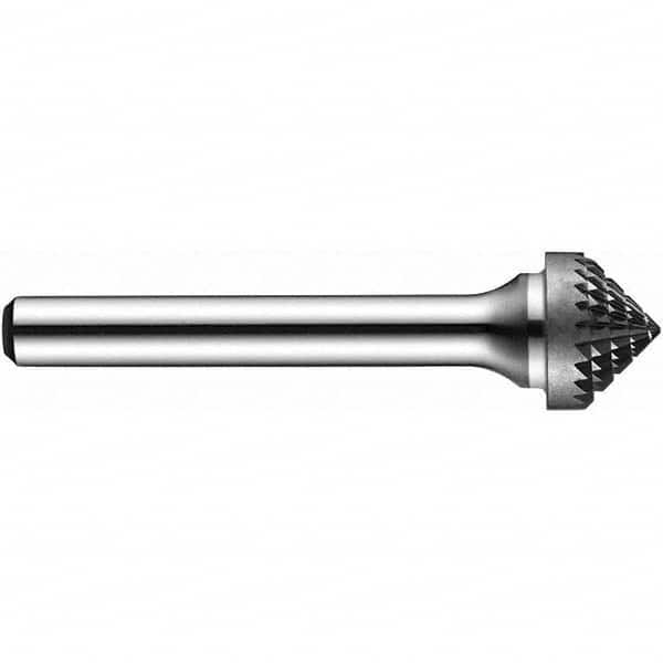 Precision Twist Drill - 3/8" Cut Diam, 1/4" Shank Diam, Carbide Double Cut 90° Angle Burr - USA Tool & Supply