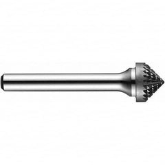 Precision Twist Drill - 3/8" Cut Diam, 1/4" Shank Diam, Carbide Double Cut 90° Angle Burr - USA Tool & Supply