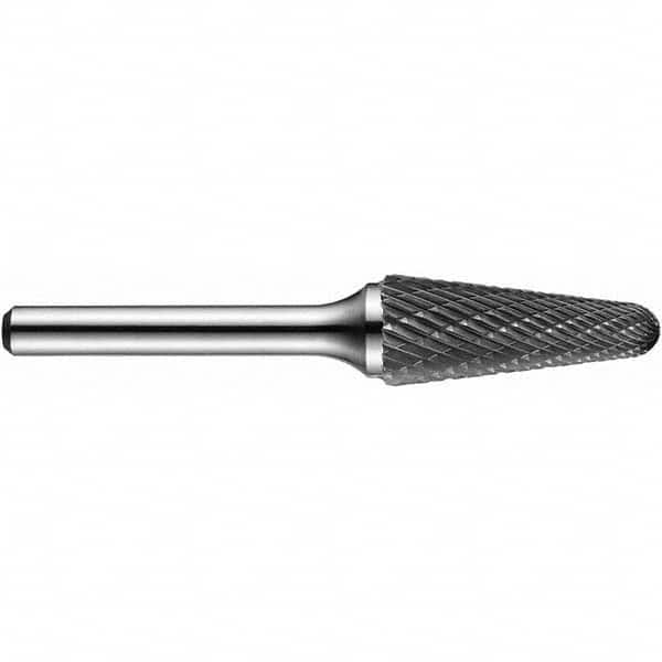 Precision Twist Drill - 1/8" Cut Diam, 1/8" Shank Diam, Carbide Double Cut Conical Radius End Burr - USA Tool & Supply