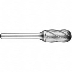 Precision Twist Drill - 1/4" Cut Diam, 1/8" Shank Diam, Carbide Aluma Cut Cylinder Ball End Burr - USA Tool & Supply