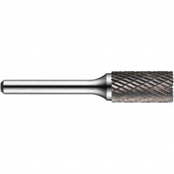 Precision Twist Drill - 1/8" Cut Diam, 1/8" Shank Diam, Carbide Double Cut Cylinder Burr with End Cut - USA Tool & Supply