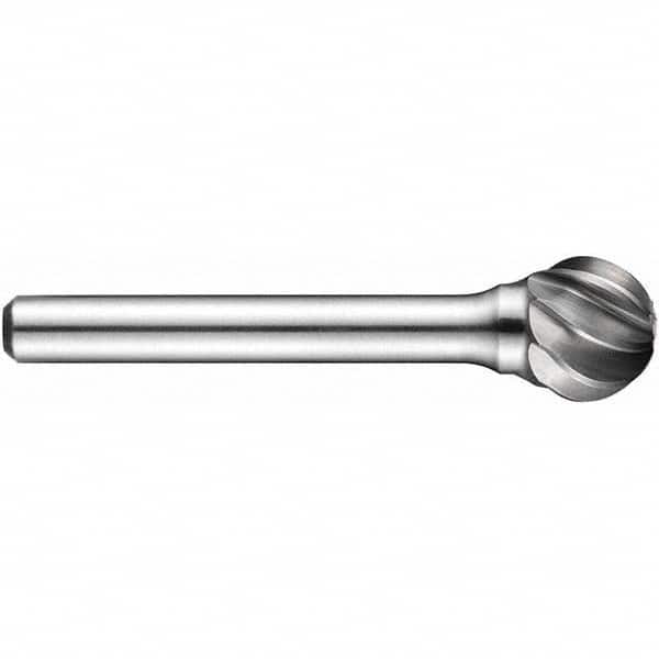 Precision Twist Drill - 1/2" Cut Diam, 1/4" Shank Diam, Carbide Aluma Cut Ball Burr - USA Tool & Supply