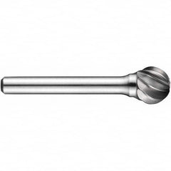 Precision Twist Drill - 1/4" Cut Diam, 1/4" Shank Diam, Carbide Aluma Cut Ball Burr - USA Tool & Supply