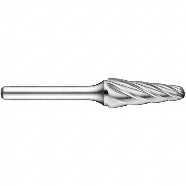 Precision Twist Drill - 1/2" Cut Diam, 1/4" Shank Diam, Carbide Aluma Cut Conical Radius End Burr - USA Tool & Supply