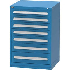 Vidmar - 7 Drawer Bright Blue Steel Modular Storage Cabinet - USA Tool & Supply