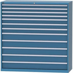 LISTA - 12 Drawer, 84 Compartment Bright Blue Steel Modular Storage Cabinet - USA Tool & Supply