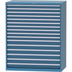 LISTA - 16 Drawer, 216 Compartment Bright Blue Steel Modular Storage Cabinet - USA Tool & Supply