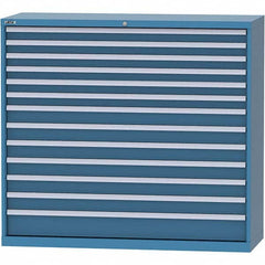 LISTA - 13 Drawer, 84 Compartment Bright Blue Steel Modular Storage Cabinet - USA Tool & Supply