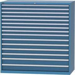LISTA - 15 Drawer, 84 Compartment Bright Blue Steel Modular Storage Cabinet - USA Tool & Supply
