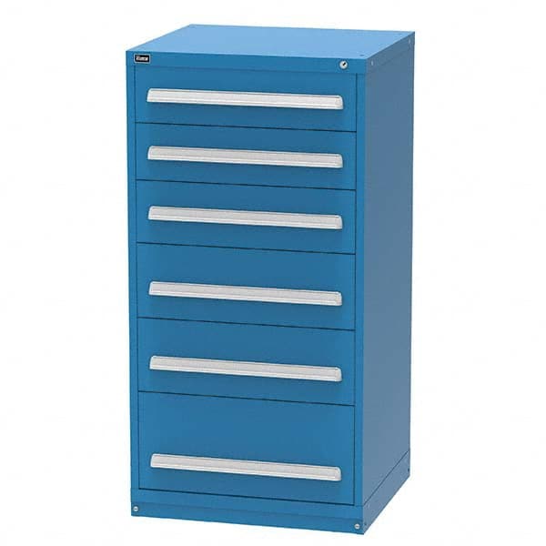 Vidmar - 6 Drawer Bright Blue Steel Modular Storage Cabinet - USA Tool & Supply