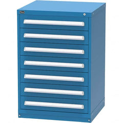 Vidmar - 7 Drawer, 344 Compartment Bright Blue Steel Modular Storage Cabinet - USA Tool & Supply