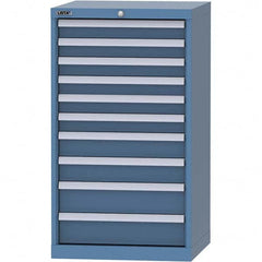 LISTA - 10 Drawer, 84 Compartment Bright Blue Steel Modular Storage Cabinet - USA Tool & Supply