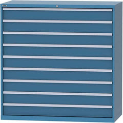 LISTA - 9 Drawer, 84 Compartment Bright Blue Steel Modular Storage Cabinet - USA Tool & Supply
