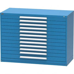 Vidmar - 12 Drawer, 45 Compartment Bright Blue Steel Modular Storage Cabinet - USA Tool & Supply