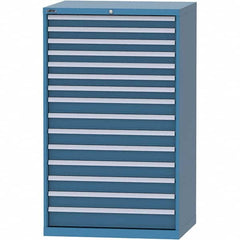 LISTA - 15 Drawer, 84 Compartment Bright Blue Steel Modular Storage Cabinet - USA Tool & Supply