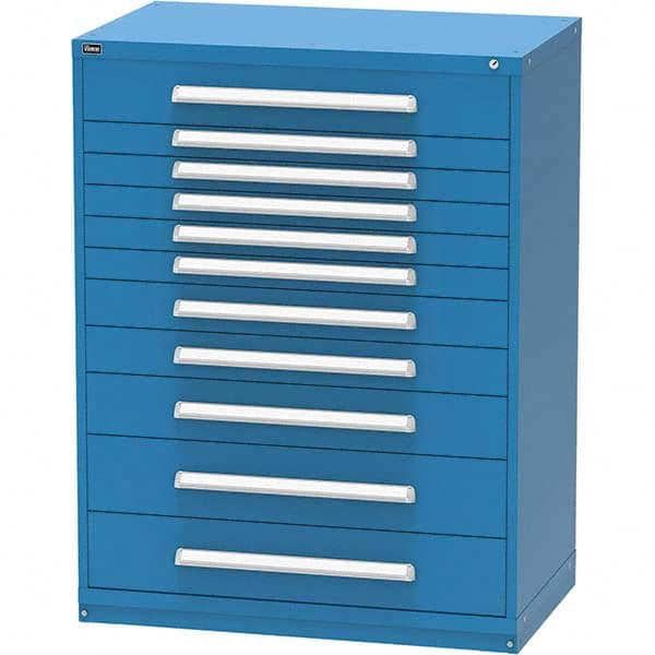 Vidmar - 11 Drawer, 45 Compartment Bright Blue Steel Modular Storage Cabinet - USA Tool & Supply